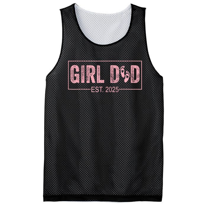 Dad Est 2025 Girl Logo Dad To Be 1st Time Dad Daddy 2025 Mesh Reversible Basketball Jersey Tank