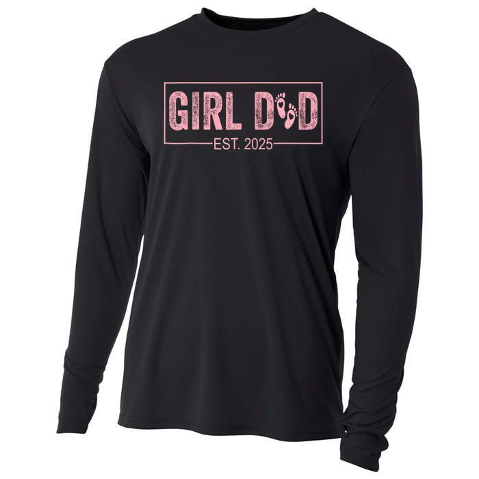 Dad Est 2025 Girl Logo Dad To Be 1st Time Dad Daddy 2025 Cooling Performance Long Sleeve Crew