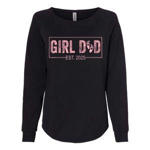 Dad Est 2025 Girl Logo Dad To Be 1st Time Dad Daddy 2025 Womens California Wash Sweatshirt