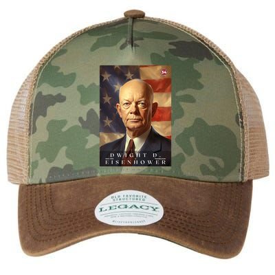 Dwight Eisenhower 34th President Of The United States Portrait Legacy Tie Dye Trucker Hat