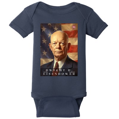 Dwight Eisenhower 34th President Of The United States Portrait Baby Bodysuit