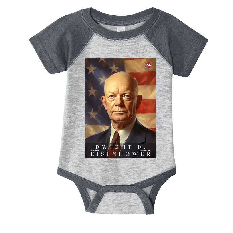 Dwight Eisenhower 34th President Of The United States Portrait Infant Baby Jersey Bodysuit