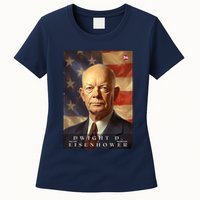Dwight Eisenhower 34th President Of The United States Portrait Womens T-Shirt