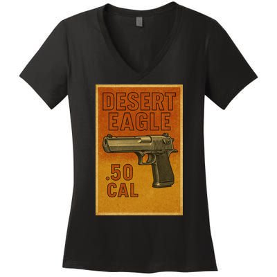 Desert Eagle 50 Cal Gun Women's V-Neck T-Shirt