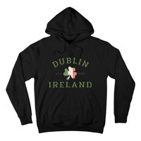 Dublin Est 988 Ireland Flag Shamrock Groovy St Patrick Day Hoodie