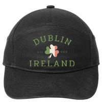 Dublin Est 988 Ireland Flag Shamrock Groovy St Patrick Day 7-Panel Snapback Hat