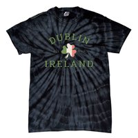 Dublin Est 988 Ireland Flag Shamrock Groovy St Patrick Day Tie-Dye T-Shirt