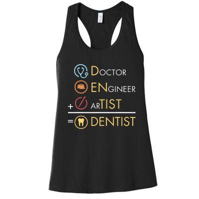 Doctor Engineer Artist Dentist Funny Dental Women's Racerback Tank