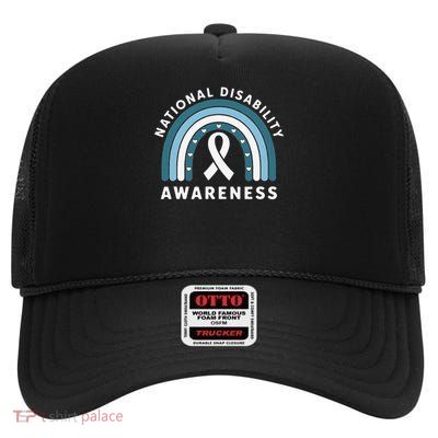 Disability Employment Awareness Month disability pride High Crown Mesh Back Trucker Hat