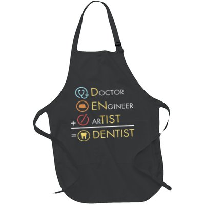 Doctor Engineer Artist = Dentist Funny Dental Full-Length Apron With Pockets