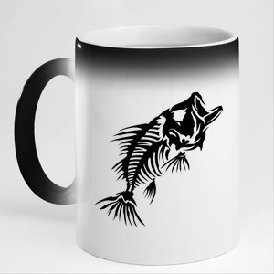 Dead Fish Skeleton X-Ray 11oz Black Color Changing Mug