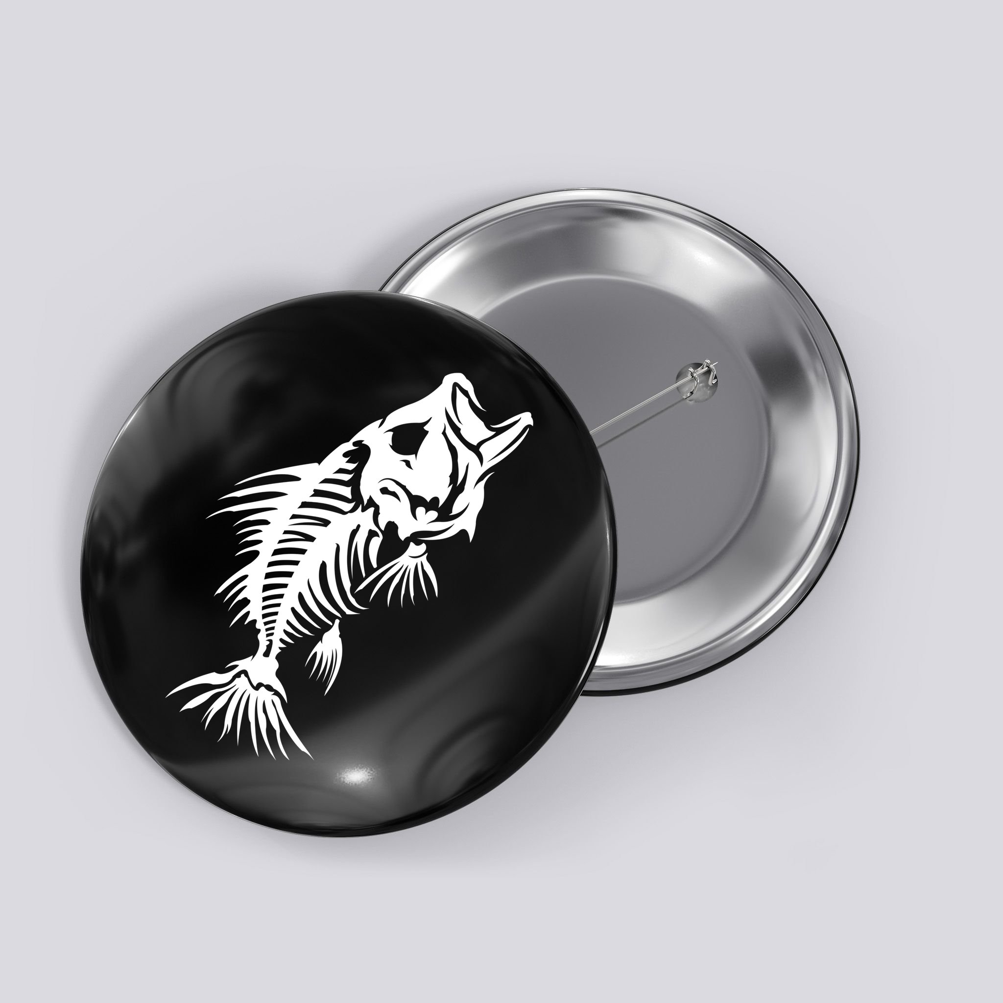 Dead Fish Skeleton X-Ray Button
