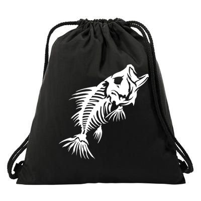 Dead Fish Skeleton X-Ray Drawstring Bag