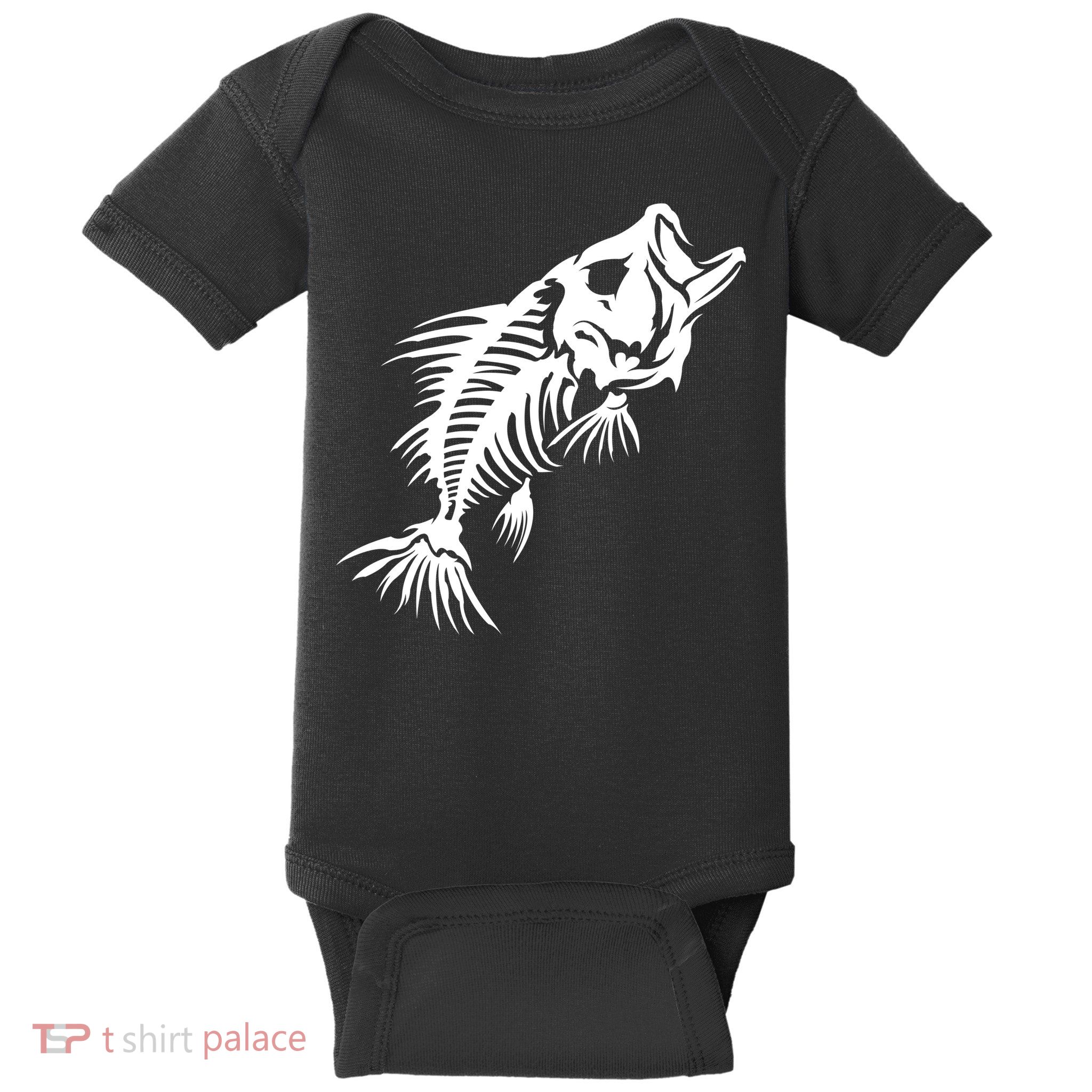 Dead Fish Skeleton X-Ray Baby Bodysuit
