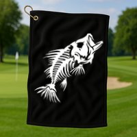 Dead Fish Skeleton X-Ray Golf Towel