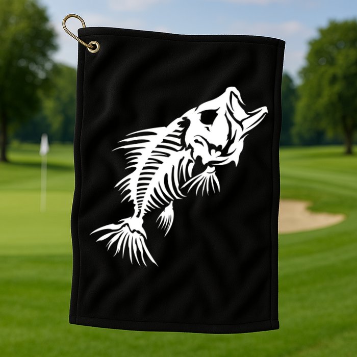 Dead Fish Skeleton X-Ray Golf Towel