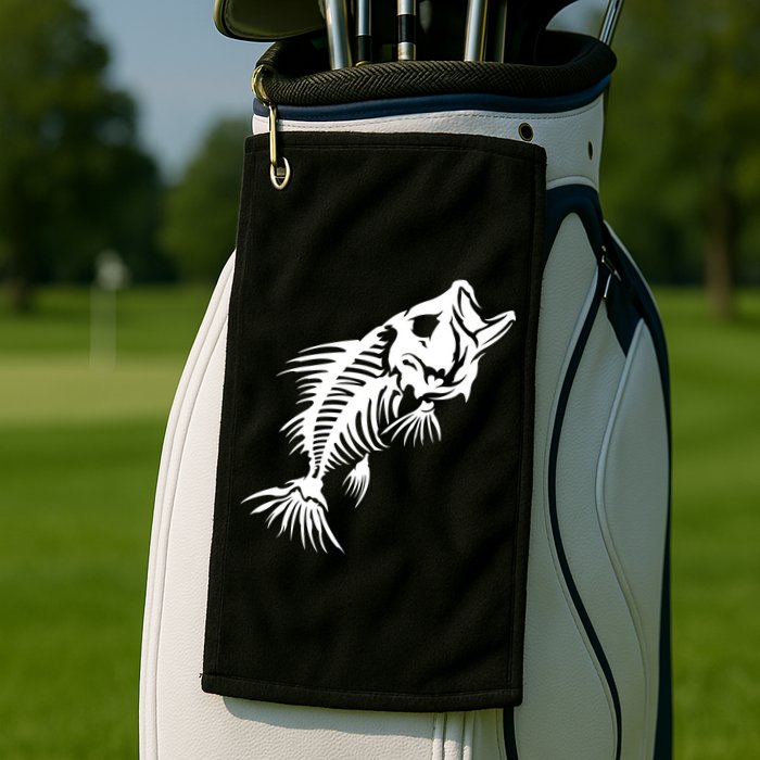 Dead Fish Skeleton X-Ray Golf Towel