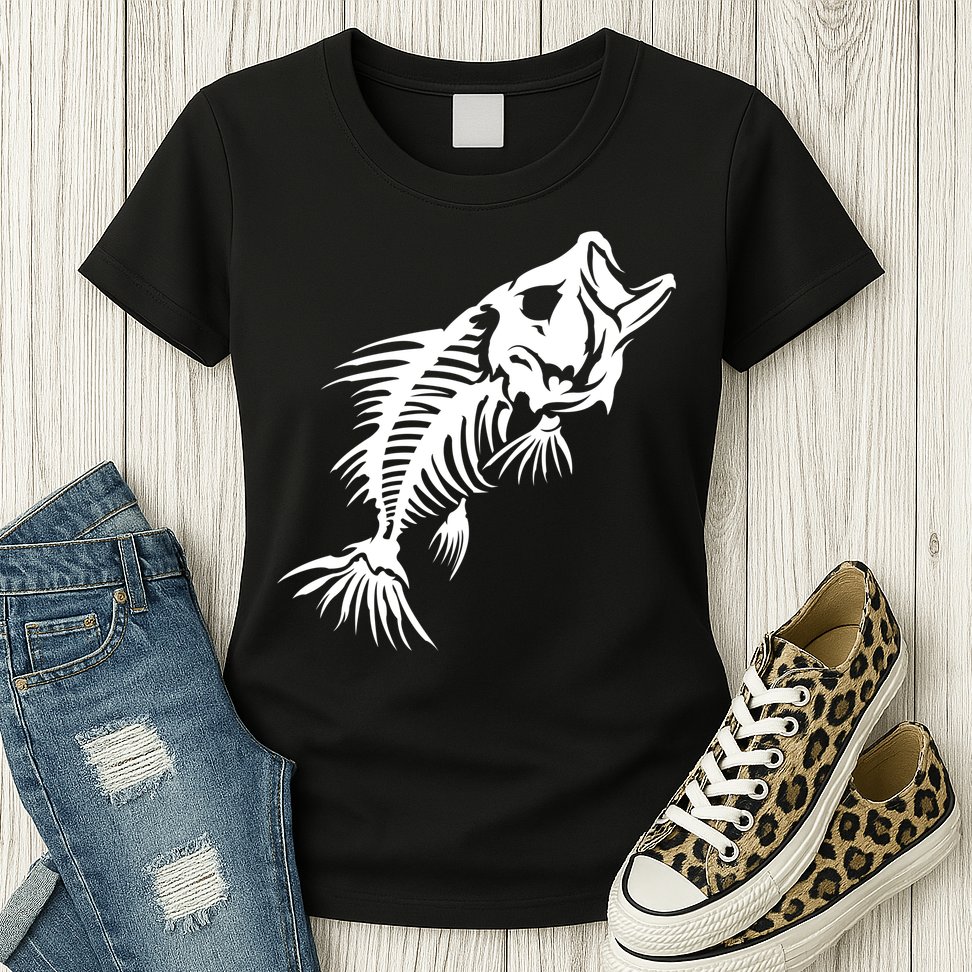 Dead Fish Skeleton X-Ray Womens T-Shirt