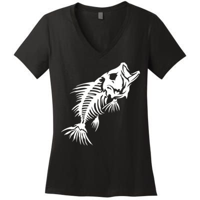 Dead Fish Skeleton X-Ray Women's V-Neck T-Shirt