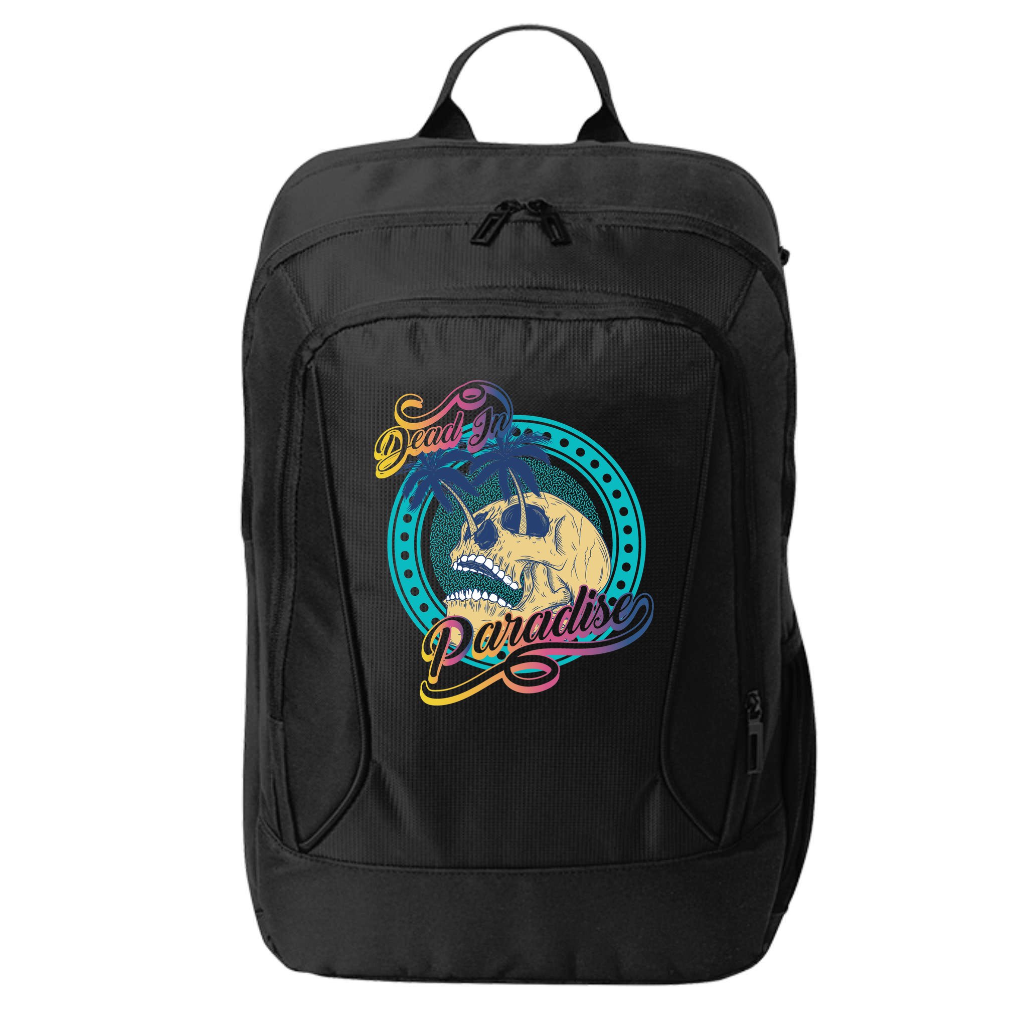Dead In Paradise Tropical Skull City Backpack