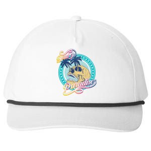 Dead In Paradise Tropical Skull Snapback Five-Panel Rope Hat