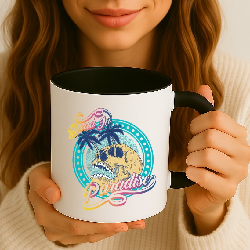 Dead In Paradise Tropical Skull Mug