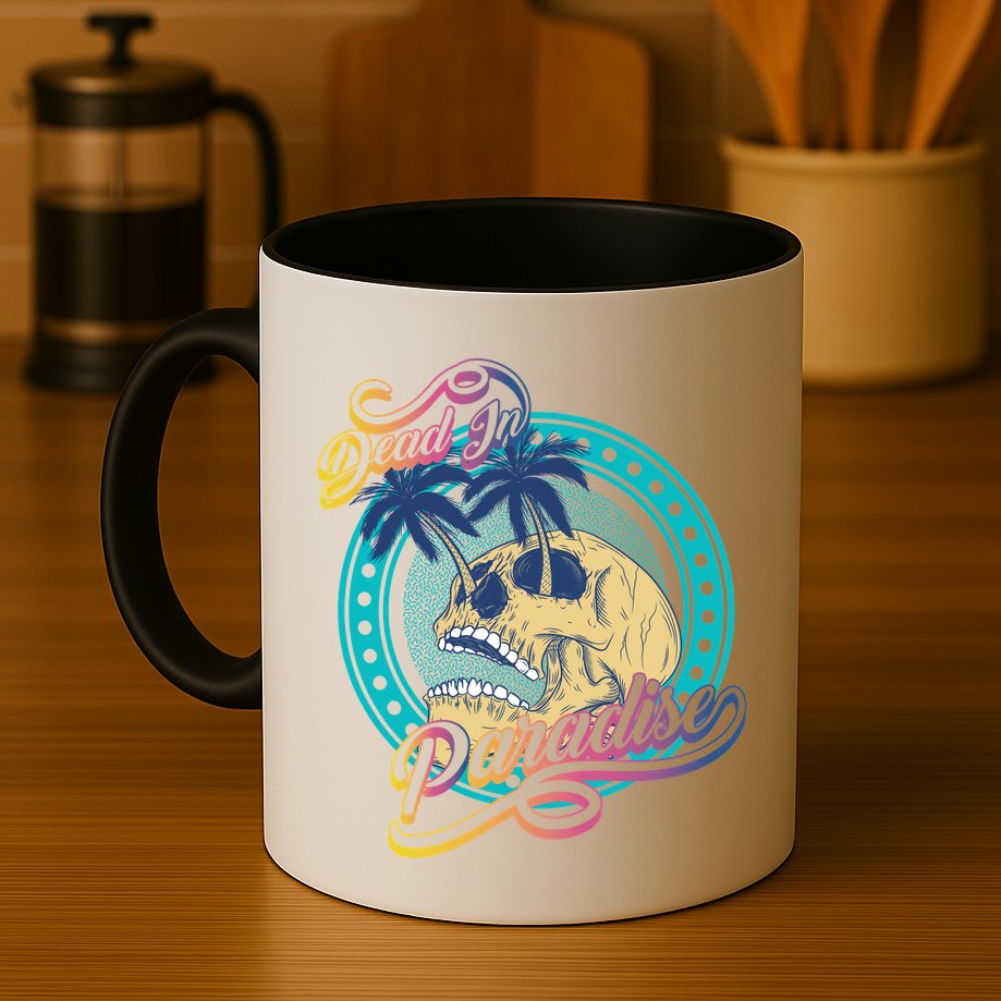 Dead In Paradise Tropical Skull Mug