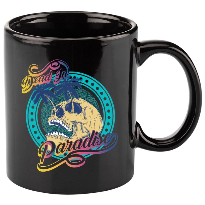 Dead In Paradise Tropical Skull 11oz C Handle Ceramic Mug