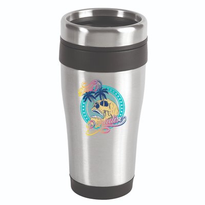 Dead In Paradise Tropical Skull 16oz Travel Tumbler