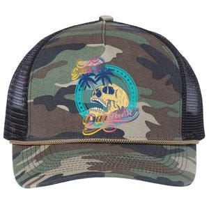 Dead In Paradise Tropical Skull Retro Rope Trucker Hat Cap