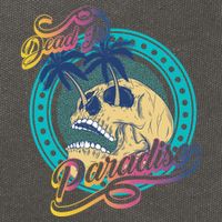 Dead In Paradise Tropical Skull Cotton Canvas Backpack