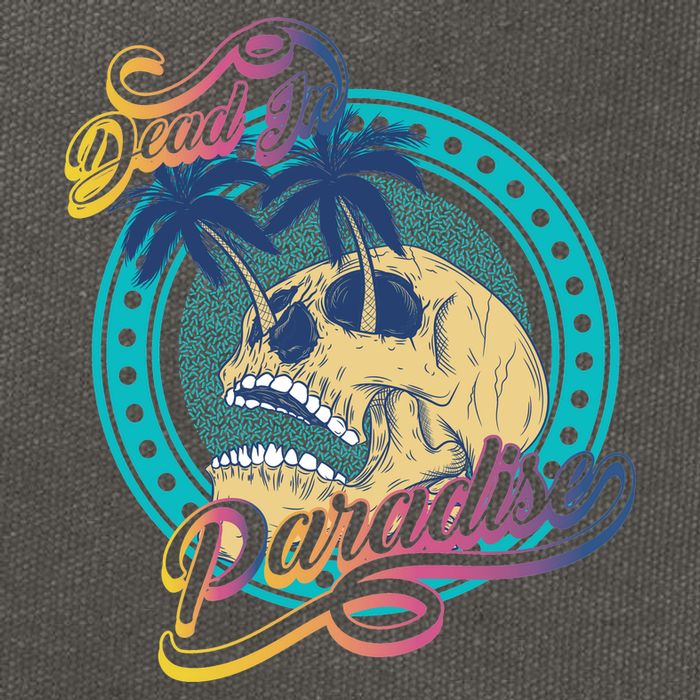 Dead In Paradise Tropical Skull Cotton Canvas Backpack