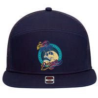 Dead In Paradise Tropical Skull 7 Panel Mesh Trucker Snapback Hat