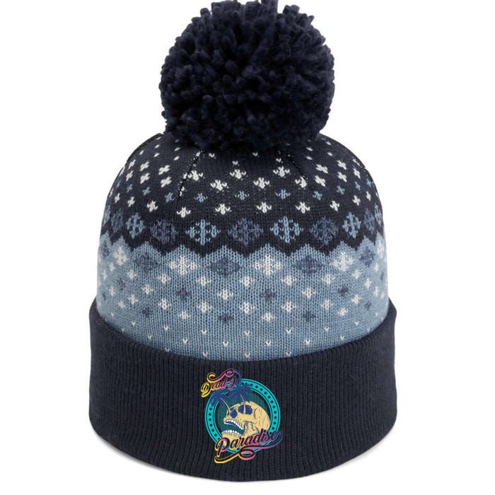 Dead In Paradise Tropical Skull The Baniff Cuffed Pom Beanie