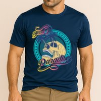 Dead In Paradise Tropical Skull Cooling Performance Crew T-Shirt