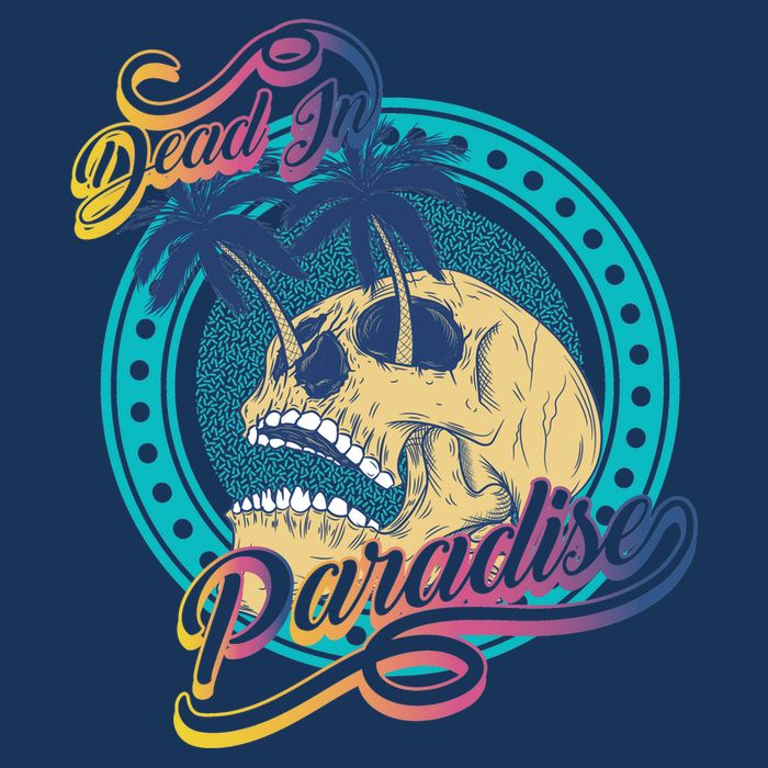 Dead In Paradise Tropical Skull Tall T-Shirt