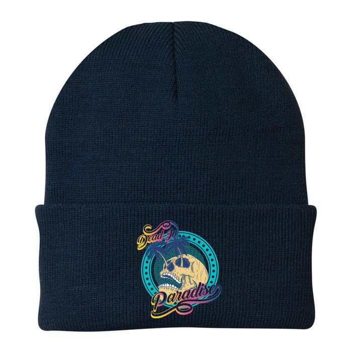 Dead In Paradise Tropical Skull Knit Cap Winter Beanie