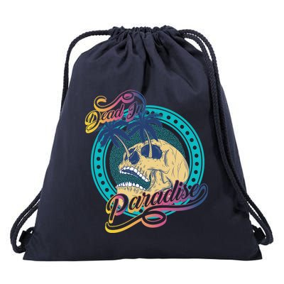 Dead In Paradise Tropical Skull Drawstring Bag