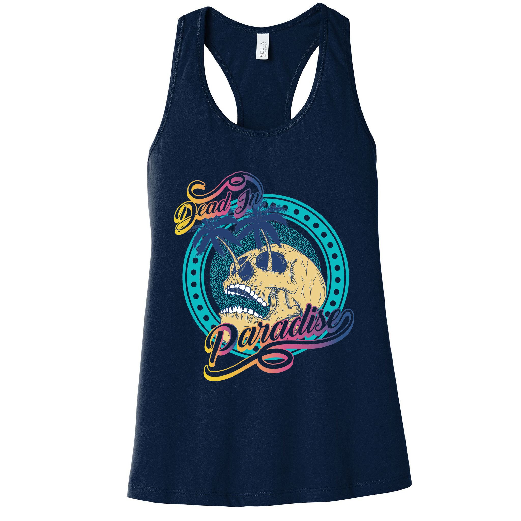 Dead In Paradise Tropical Skull Womens Tank Top