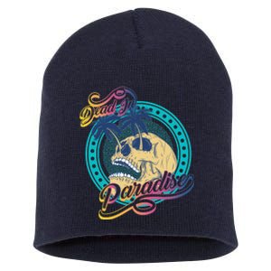 Dead In Paradise Tropical Skull Short Acrylic Beanie