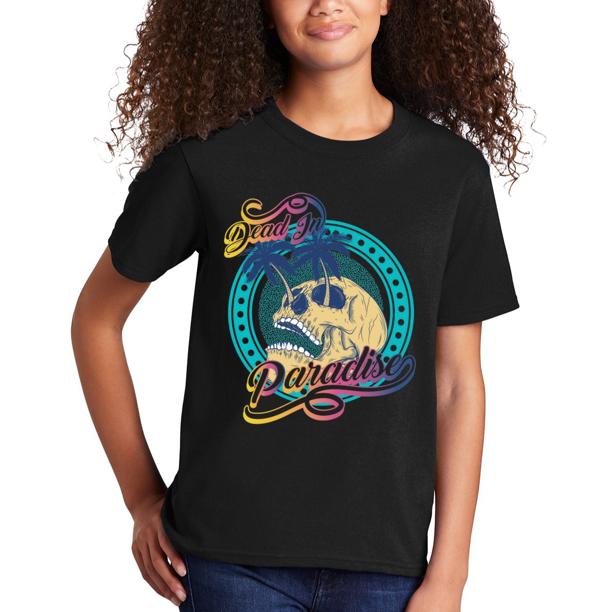 Dead In Paradise Tropical Skull Kids T-Shirt