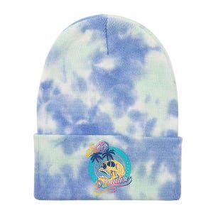 Dead In Paradise Tropical Skull Tie Dye 12in Knit Beanie