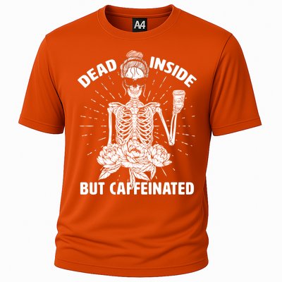 Dead Inside But Caffeinated Cooling Performance Crew T-Shirt