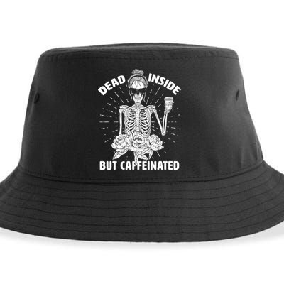 Dead Inside But Caffeinated Sustainable Bucket Hat