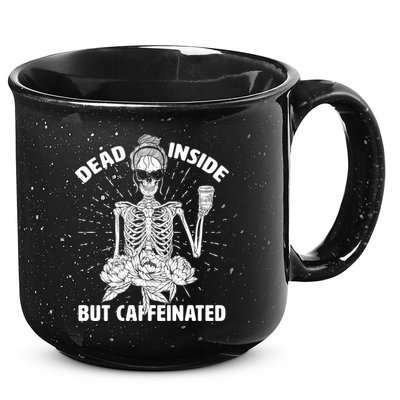 Dead Inside But Caffeinated 15oz Campfire Ceramic Mug