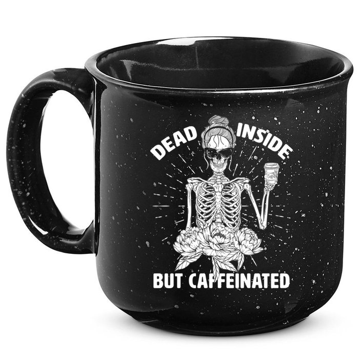 Dead Inside But Caffeinated 15oz Campfire Ceramic Mug