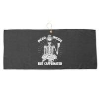 Dead Inside But Caffeinated Large Microfiber Waffle Golf Towel