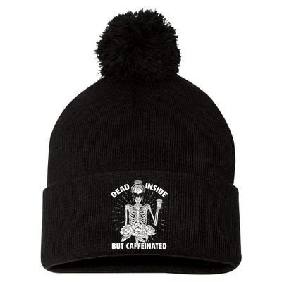 Dead Inside But Caffeinated Pom Pom 12in Knit Beanie