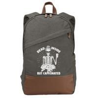 Dead Inside But Caffeinated Cotton Canvas Backpack