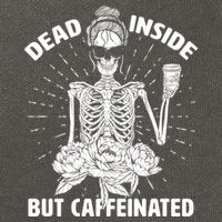 Dead Inside But Caffeinated Cotton Canvas Backpack
